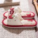 Strawberry Linen Upper Sweet Home Girl's Soft Soles Silent Non-slip Floor Slippers in Line with Human Bow Science Shoes Sandals Strawberry Linen Upper Sweet Home Girl's Soft Soles Silent Non-slip Floor Slippers in Line with Human Bow Science Shoes Sandals