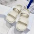 2025 Handmade Knitted Thick Bottom Slippers Women's sandal Casual Fashionable Outerwear Rubber Outsole Summer cowhide Slippers