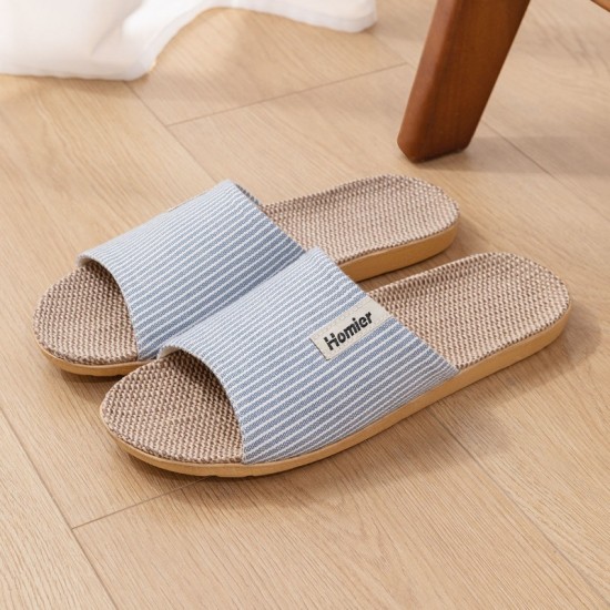Linen Slippers Men's Indoor Home Silent Home Use Four Seasons Cotton Linen Slippers Ladies New Summer Linen Slippers Men's Indoor Home Silent Home Use Four Seasons Cotton Linen Slippers Ladies New Summer