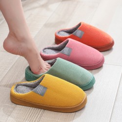 2024 Men's Home Simple Slippers for Autumn and Winter Indoor Anti-Slip Warm Slippers with Wear-Resistant Soles Comfy Home Shoes