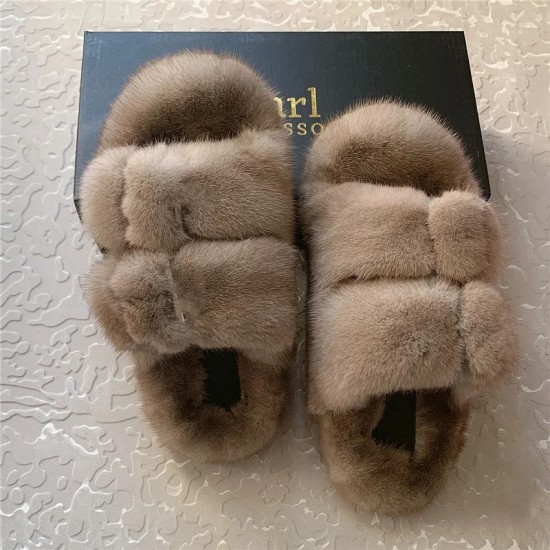 Women's Sandals Summer 2025 Real Mink Fur Slippers Women Slippers Open Toe Designer Shoes Woman Flat Sandals Indoor Slippers Women's Sandals Summer 2025 Real Mink Fur Slippers Women Slippers Open Toe Designer Shoes Woman Flat Sandals Indoor Slippers