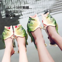 Unisex girls summer beach fish sandals woman soft eva flipflops designer open toe animal fish slippers plus size couples clogs