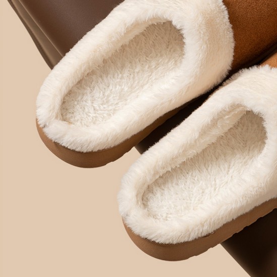 Winter Warm Flat Fur Slippers Women Faux Suede Fluffy Furry Home Slides Couples Comfort Non Slip Indoor Floor Cotton Shoes Winter Warm Flat Fur Slippers Women Faux Suede Fluffy Furry Home Slides Couples Comfort Non Slip Indoor Floor Cotton Shoes