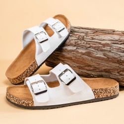 Fashion Classic Unisex Slippers For Men Comfortable Summer Cork Shoes For Men Outdoor Sandals Microfiber Plus Size 36-46