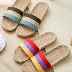 Home slippers for women anti slip flooring for summer indoor linen slippers for men home linen slippers cool slippers