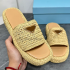 2025 Luxury Designer Women's Braided Slipper Sandals Platform Heel Solid Outside Beach Shoes Ladies Casual Sandals 34-42