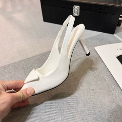 Women Sandals 2025 Spring New Brand Woman Slingback Shoes Fashion Ladies High Heels Elegant Med Heel Pointed Toe Slip on Sandal