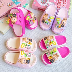 New Popular Cartoon Coconut Labubu Versatile Girls Eva Slippers Fashionable Double Soft-Soled Non-Slip Sandals 831