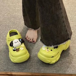 Women Sandals Cartoon Cute Dog Platform Hole Shoes Female Stepping on Poo Feeling Beach Shoes Summer 2025 New Slippers Wholesale