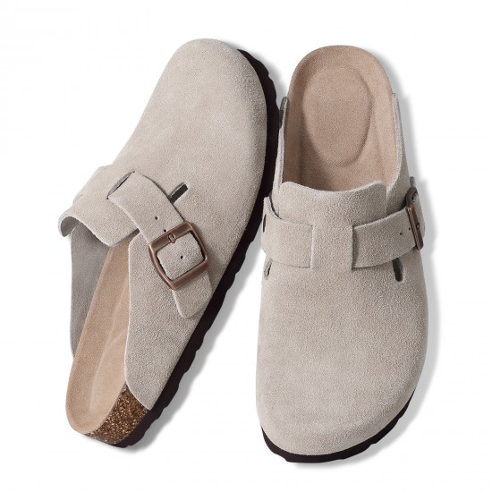 Kidmi New Women Clogs Men Clogs Suede Slippers Fashion Cork Footbed Leather Slippers Classic Mules Soft Antiskid House Slippers Kidmi New Women Clogs Men Clogs Suede Slippers Fashion Cork Footbed Leather Slippers Classic Mules Soft Antiskid House Slippers