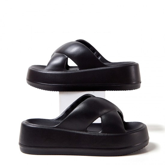 Comwarm Summer Slippers For Women Thick Platform Shower Shoes Non-Slip Cross Sandals Female Bath Soft Sole Slides Home Slippers Comwarm Summer Slippers For Women Thick Platform Shower Shoes Non-Slip Cross Sandals Female Bath Soft Sole Slides Home Slippers