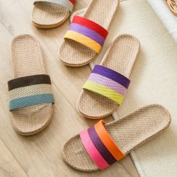 Home slippers for women anti slip flooring for summer indoor linen slippers for men home linen slippers cool slippers