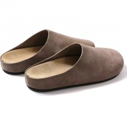 Gacimy Fashion Clogs Slippers For Women Outdoor Casual Flat Mules Comfort Thick Sole Suede Slippers Female Non-slip Beach Shoes