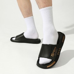 BASATU Fashion Men's Slippers PVC Soft Sole Non-slip Slides Casual Outdoor Beach Flip Flops Home Bathroom Sandal Couples Slipper