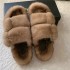 Women's Sandals Summer 2025 Real Mink Fur Slippers Women Slippers Open Toe Designer Shoes Woman Flat Sandals Indoor Slippers