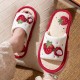 Strawberry Linen Upper Sweet Home Girl's Soft Soles Silent Non-slip Floor Slippers in Line with Human Bow Science Shoes Sandals Strawberry Linen Upper Sweet Home Girl's Soft Soles Silent Non-slip Floor Slippers in Line with Human Bow Science Shoes Sandals
